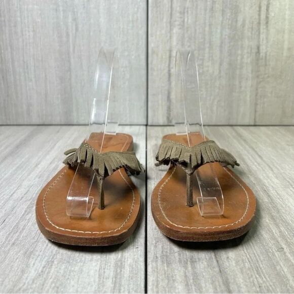 Frye Ava Fringe Leather Thong Flat Sandals Flip Flops Causal Shoes Womens Size 7 - Picture 5 of 10